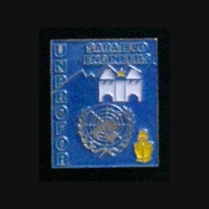 SARAJEVO ENGINEERS : insigne des ingénieurs du génie (service et travaux) en poste à Sarajevo mandats de l'UNPROFOR