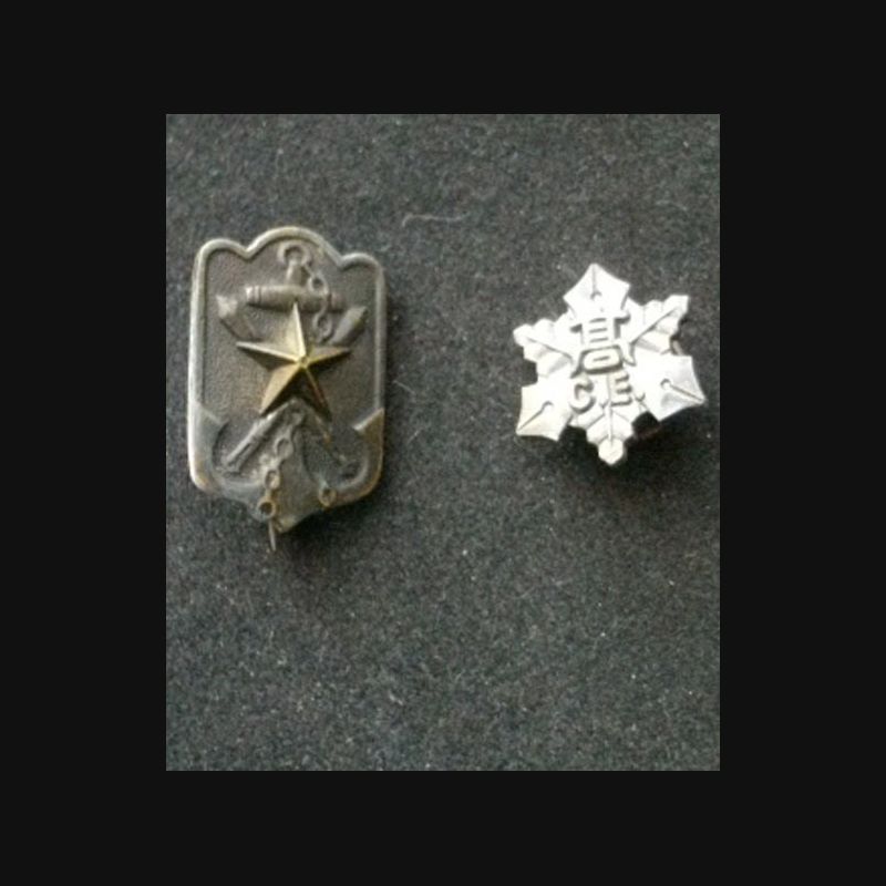 JAPON : deux insignes de la seconde guerre mondiale de dimension 2,8 cm par 1,7 pour le plus grand en métal