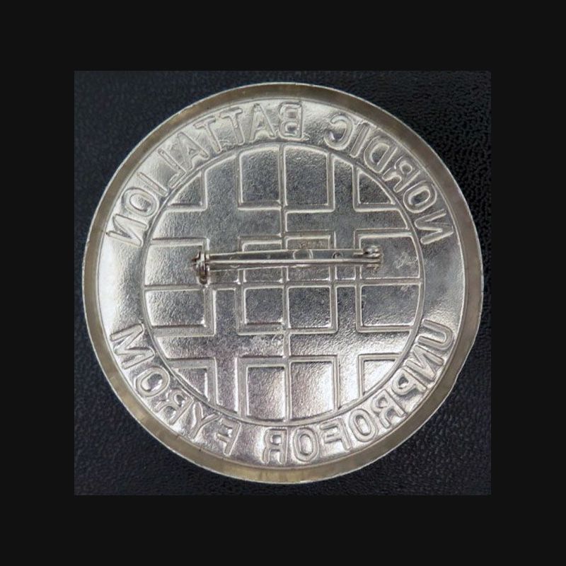 Insigne Plaque du Nordic Battalion UNPROFOR FYROM diamètre 6,2 cm