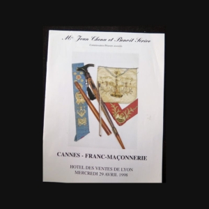 Catalogue vente aux enchères J. Chenu et B. Scrive Cannes Fran-maçonnerie Lyon 1998