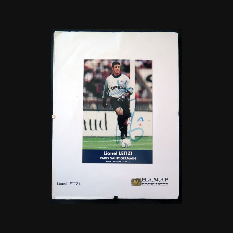 Photo Dédicacée originale de Lionel LETIZI, Footballeur international Français