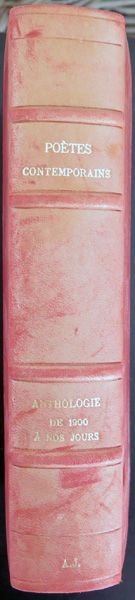 Poètes contemporains Anthologie de 1900 à nos jours 1938 relié cuir et carton