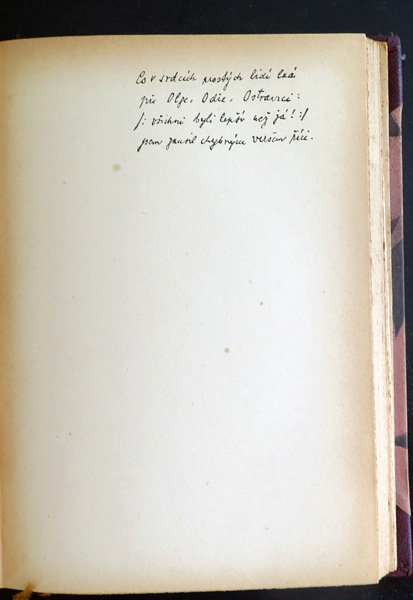 Slezské písne 1928 semi cuir dédicacé écrit en tchèque