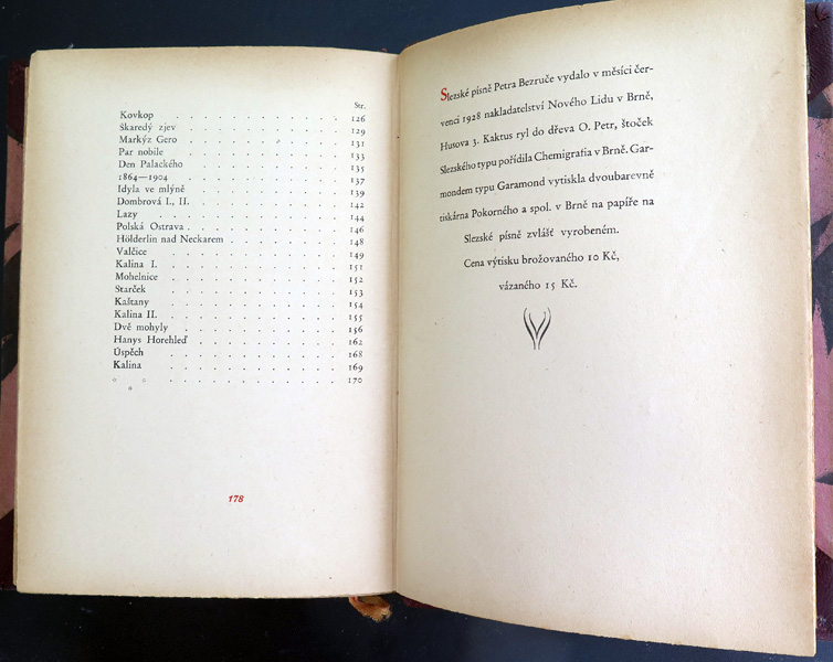 Slezské písne 1928 semi cuir dédicacé écrit en tchèque