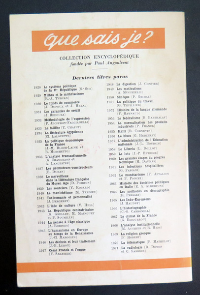 Que sais-je n° 278 : L'Opéra et l'Opéra-comique par Frédéric Robert 1981 PUF