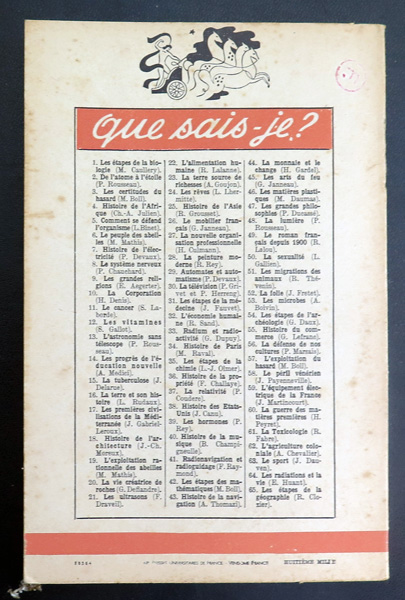 Que sais-je n° 49 : Le Roman Français depuis 1900 par René Lalou 1942 PUF