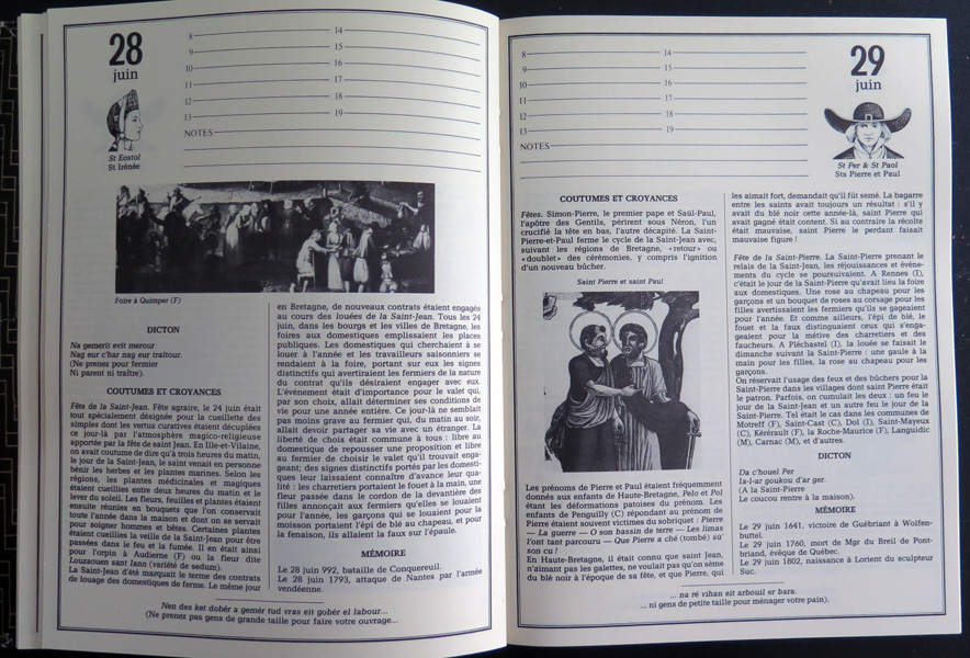 Bretagne Almanach de la mémoire et des coutumes par Claire Tiévant Préface de Henri Queffélec