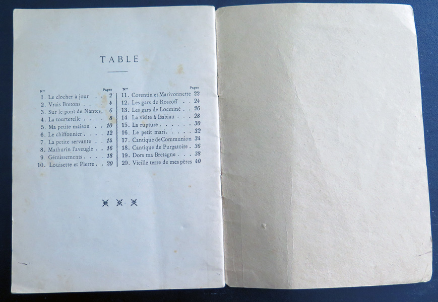 20 chansons bretonnes harmonisées par G. Arnoux 1933